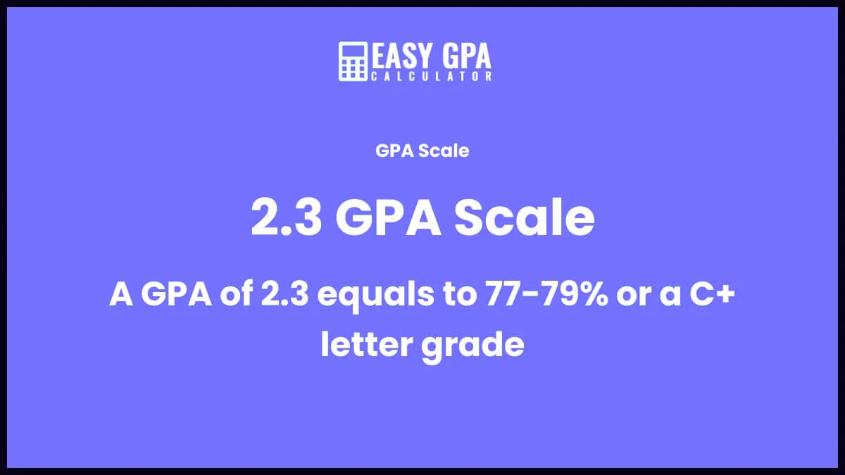 2.3 Gpa Is Equivalent To 77-79% Percentile Grade Or A C Letter Grade